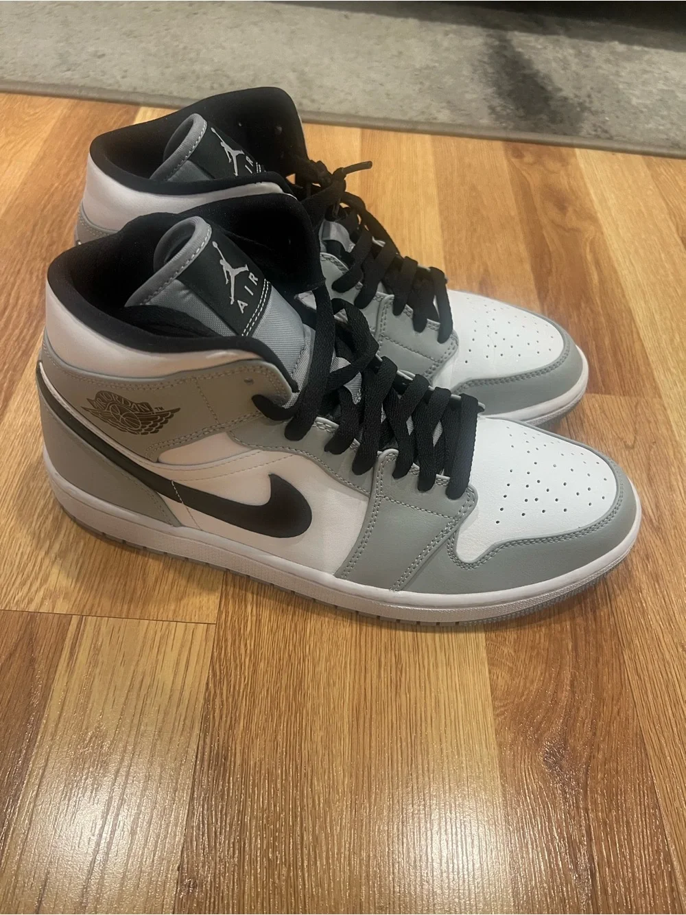 Jordan High-Top Sneakers - White & Gray with Black Accents